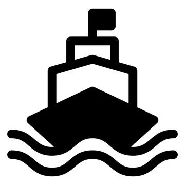 Ship glyph icon vector illustration isolated on white background Illustrazione stock