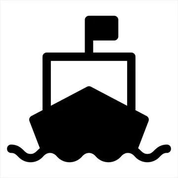 Ship glyph icon vector illustration isolated on white background Stock Illustration