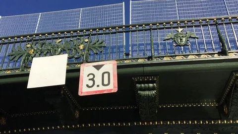 The ship goes under the bridge Stock Footage 98854490