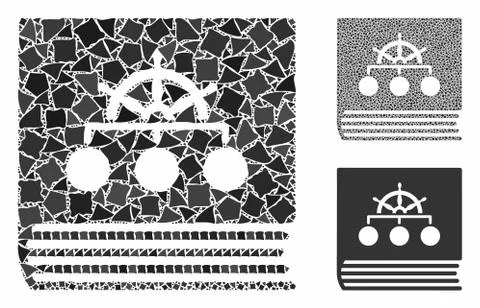 Ship guide book Mosaic Icon of Trembly Elements 스톡 일러스트