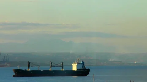 Ship in the Gulf of Eilat Video stock 44635721