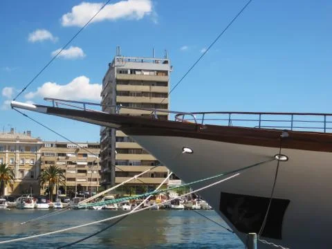 Ship in harbor Stock Photos