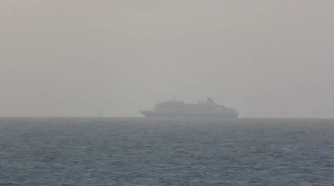 Ship in hazy weather Stock Footage 59126367