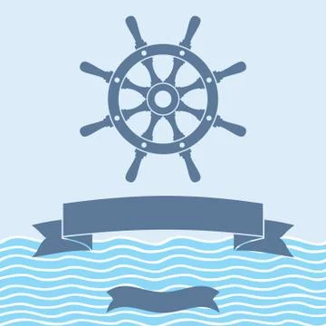 Ship Helm Vector Background Stock Illustration