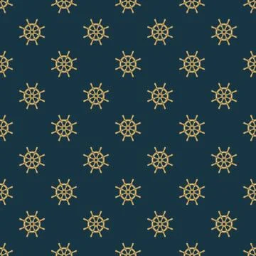 Ship Helm Vector Seamless Pattern Stock Illustration