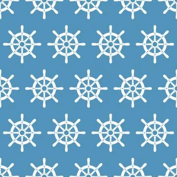Ship Helm Vector Seamless Pattern Stock Illustration