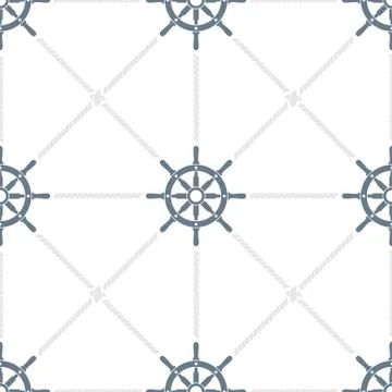 Ship Helm Vector Seamless Pattern Stock Illustration