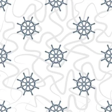 Ship Helm Vector Seamless Pattern Stock Illustration