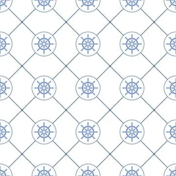 Ship Helm Vector Seamless Pattern Stock Illustration