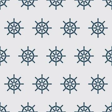 Ship Helm Vector Seamless Pattern Stock Illustration