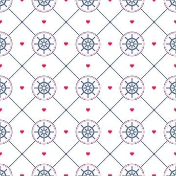 Ship Helm Vector Seamless Pattern Stock Illustration
