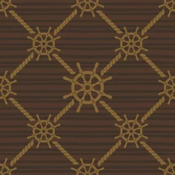 Ship Helm Vector Seamless Pattern Stock Illustration