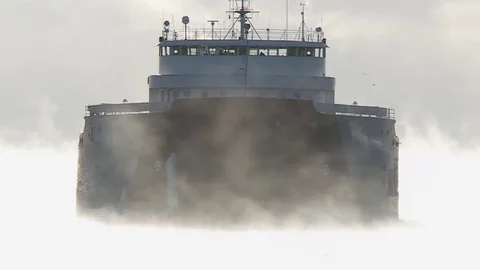 Ship in Ice Fog  스톡 동영상 71380042