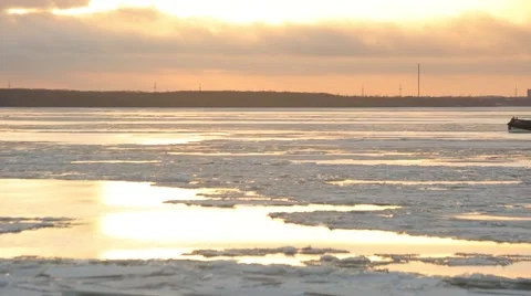 Ship in the ice Stock Footage 50037553