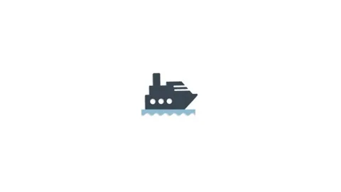 Ship icon animation for video motion graphics Stock Footage 204717831