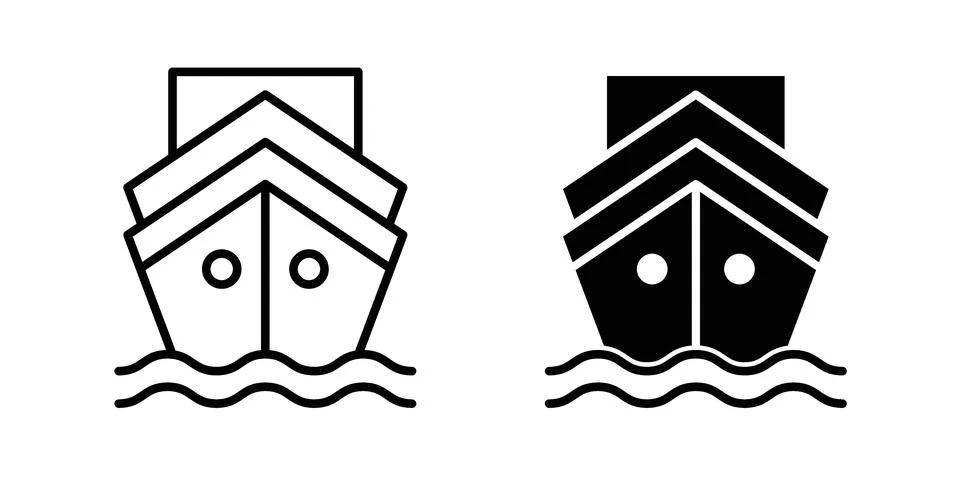 Ship icon concept logo design collection Stock Illustration