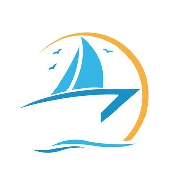 Ship icon, cruise ship - vector boat illustration, sea travel symbol logo design Stock Illustration