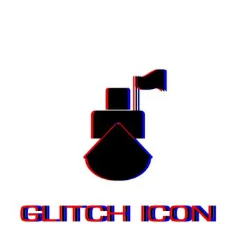 Ship icon flat. Stock Illustration