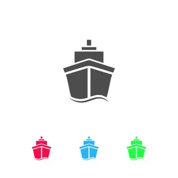 Ship icon flat Stock Illustration