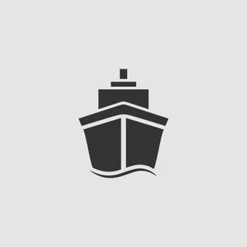 Ship icon flat Stock Illustration