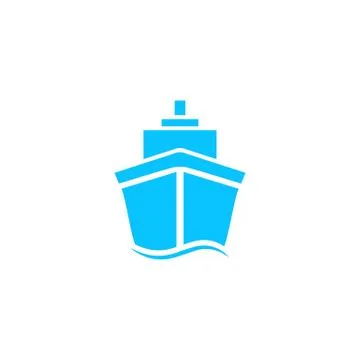 Ship icon flat Stock Illustration