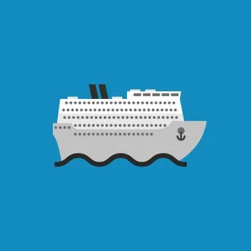 Ship icon in flat style Stock Illustration