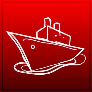 Ship icon Illustrazione stock
