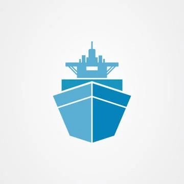 Ship icon logo vector design Illustrazione stock