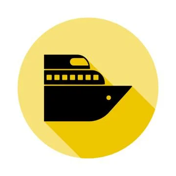 Ship icon in long shadow style Stock Illustration