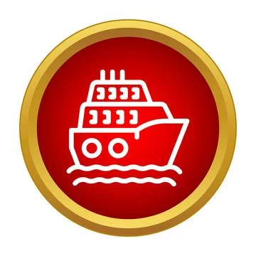 Ship icon representing ocean cruise travel and maritime vacation Ilustração Stock