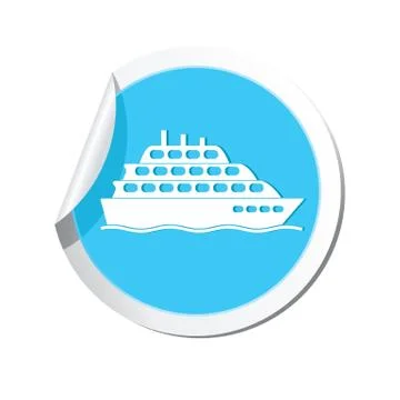Ship icon round blue Stock Illustration