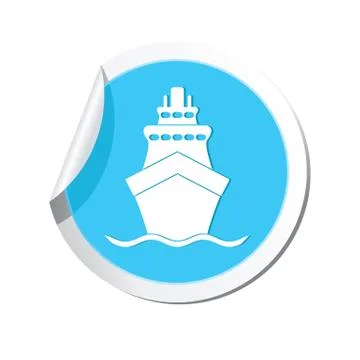 Ship icon round blue Stock Illustration