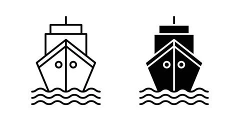 Ship icon vector art Illustrations Illustrazione stock