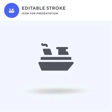 Ship icon vector, filled flat sign, solid pictogram isolated on white, logo Stock Illustration