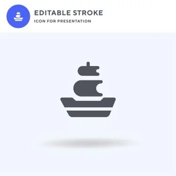 Ship icon vector, filled flat sign, solid pictogram isolated on white, logo Stock Illustration