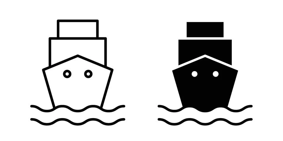 Ship icon vector, illustration icon set Stock Illustration