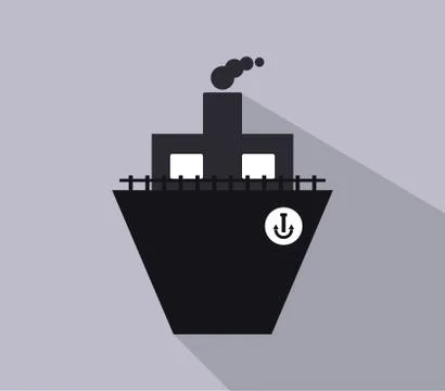 Ship icon on white background Stock Illustration