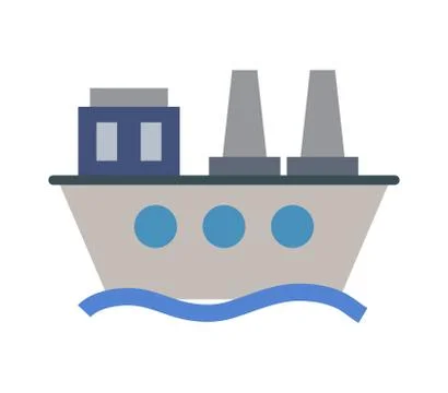 Ship icon on white background Stock Illustration