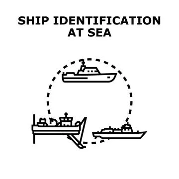 Ship identification system for maritime security tracking Stock Illustration