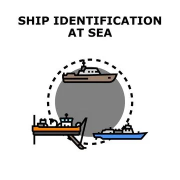 Ship identification system for maritime security tracking Stock Illustration