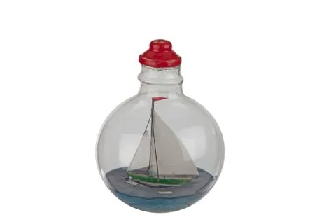 Ship inside a bottle. Stock Photos