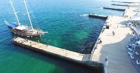 The ship joins the port. Stock Footage 90802770