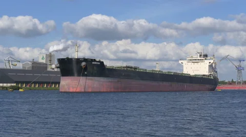 Ship Kerkyra bulk carrier crane Stock Footage 67895669