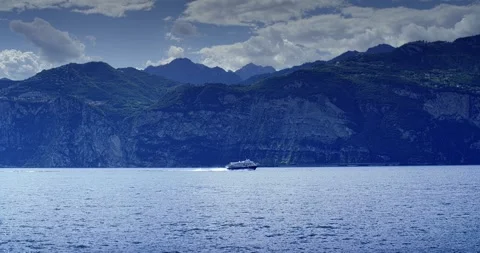 A Ship on the Lake Garda Video stock 284822678