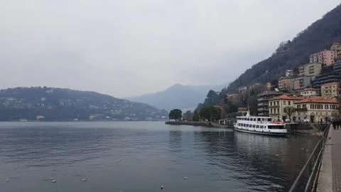 Ship on the lake Foto stock