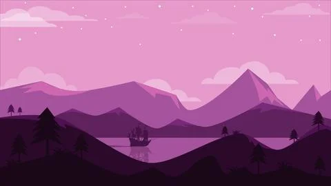 Ship landscape vector background Stock Illustration