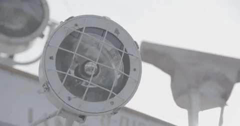 Ship lantern, white with grille Stock Footage 270539392