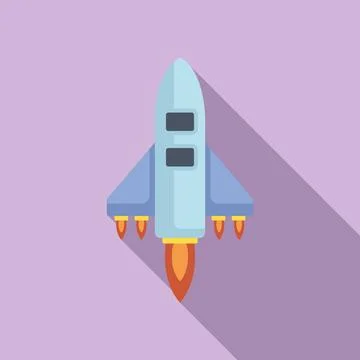 Ship launch icon flat vector. Rocket fire Stockillustratie
