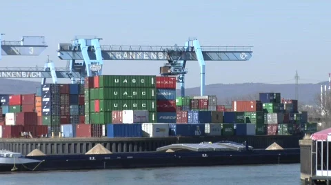 Ship leaves the container harbor Stock Footage 673369