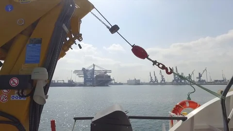 A ship leaves port 1 Stock Footage 118761816